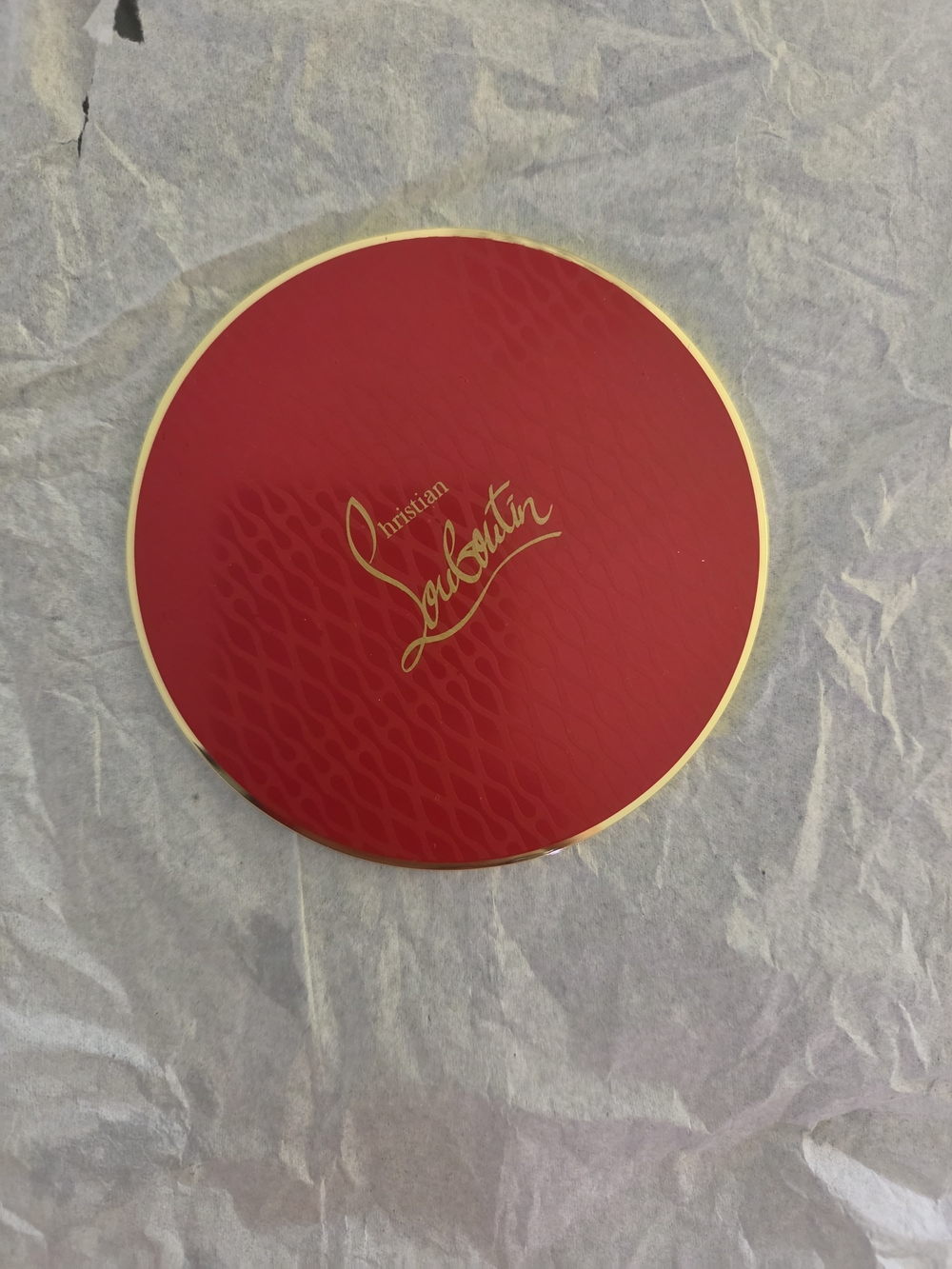 Christian Louboutin Red and Gold Round  Mirror